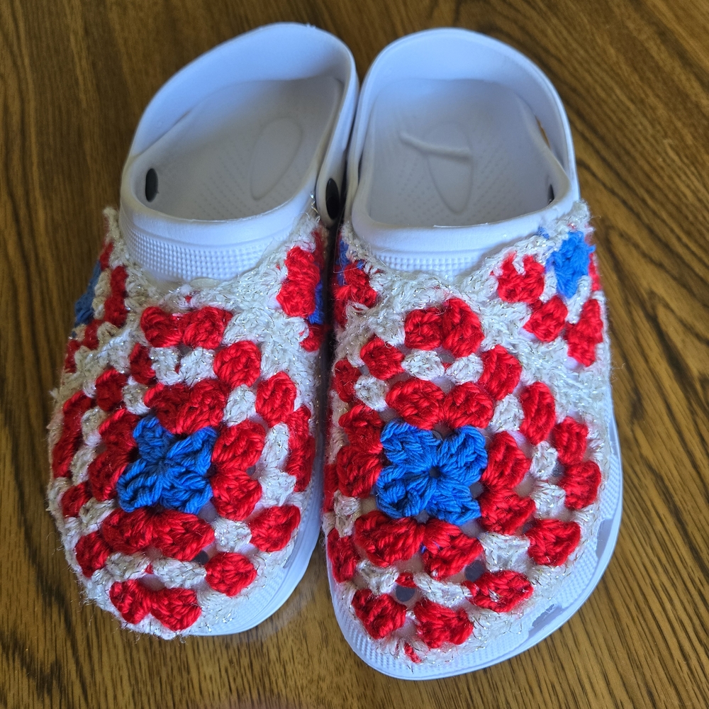Patriotic Red and Blue Mules with Ventilation